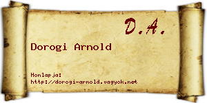 Dorogi Arnold névjegykártya